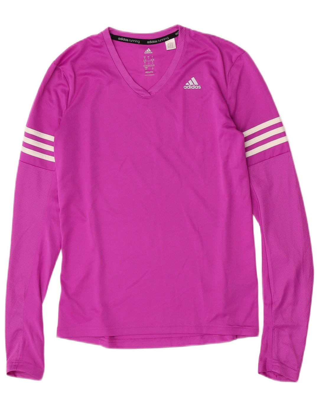 Adidas Dame Climalite Top Langærmet UK 8/10 Small Purple Polyester