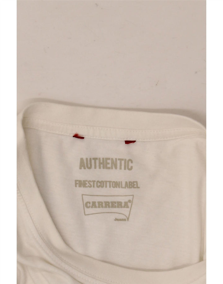 CARRERA Herre Grafisk T-Shirt Top Stor Hvid