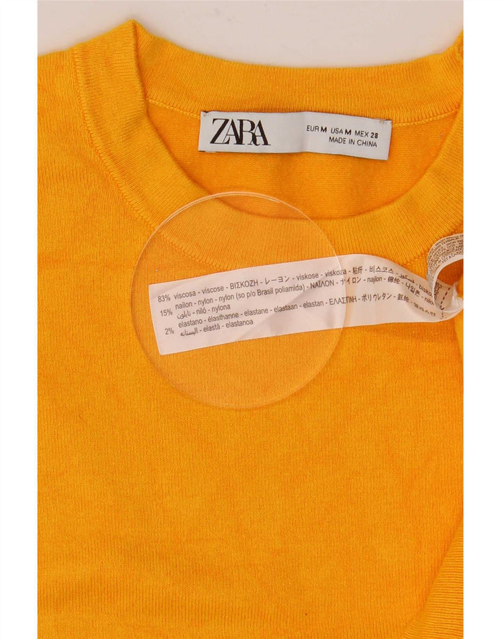 Zara Dame Vest Tank Top UK 12 Medium Gul Viscose
