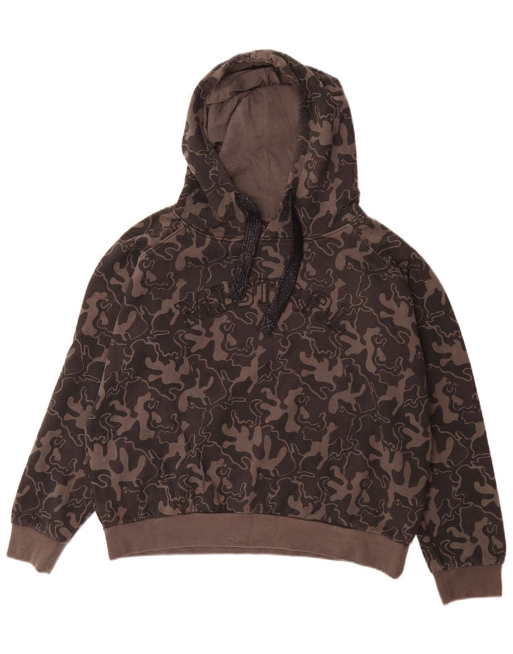 Mistral Dame Grafisk Oversized Hoodie Jumper UK 14 Medium Grey Camouflage
