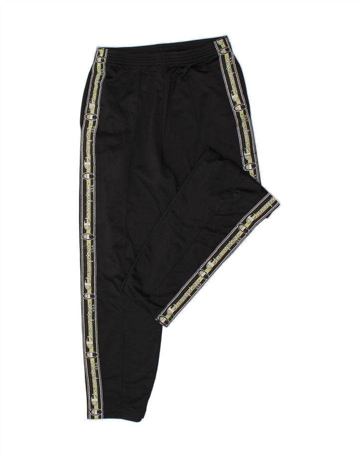CHAMPION Womens Graphic Tracksuit Trousers UK 14 Medium Black Polyester Vintage Champion and Second-Hand Champion from Messina Hembry 