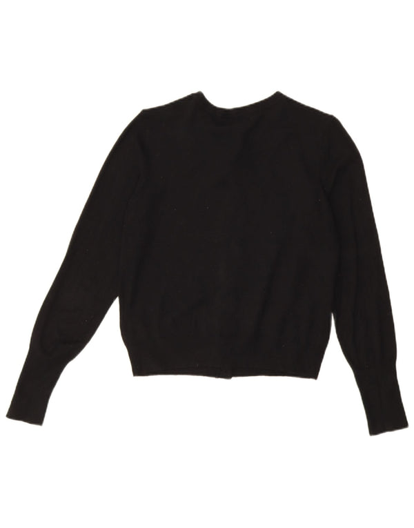 Marks & Spencer Womens Crop Cardigan Sweater UK 10 Small Black Viscose
