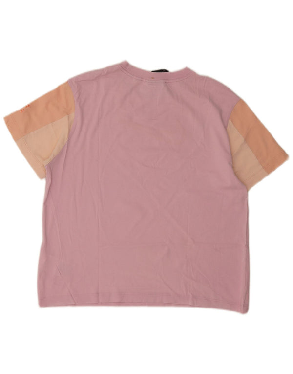 Nike Dame Loose Fit Grafisk T-Shirt Top UK 10 Small Pink Colourblock