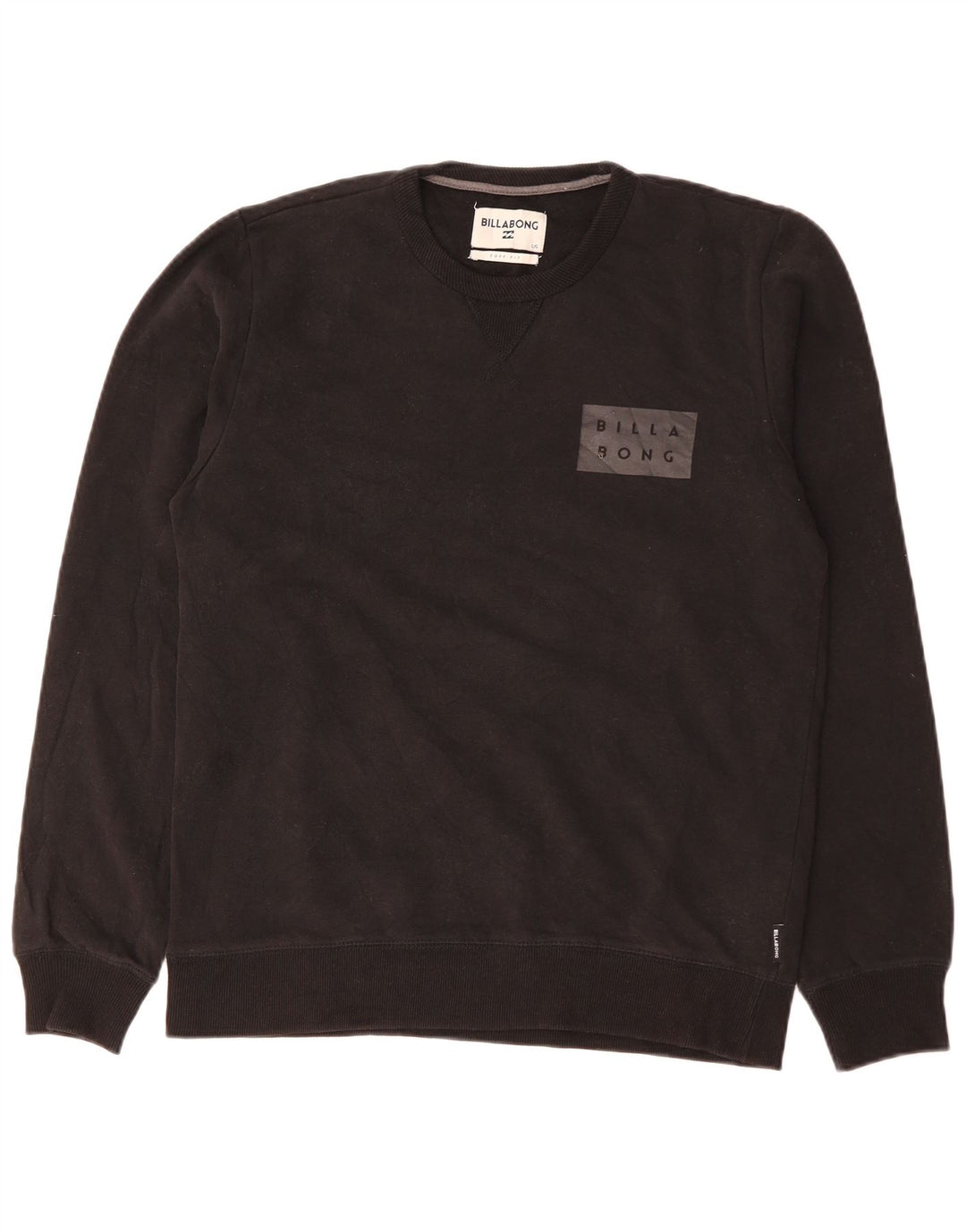 Billabong Herre Core Fit Grafisk Sweatshirt Jumper Stor Sort Bomuld
