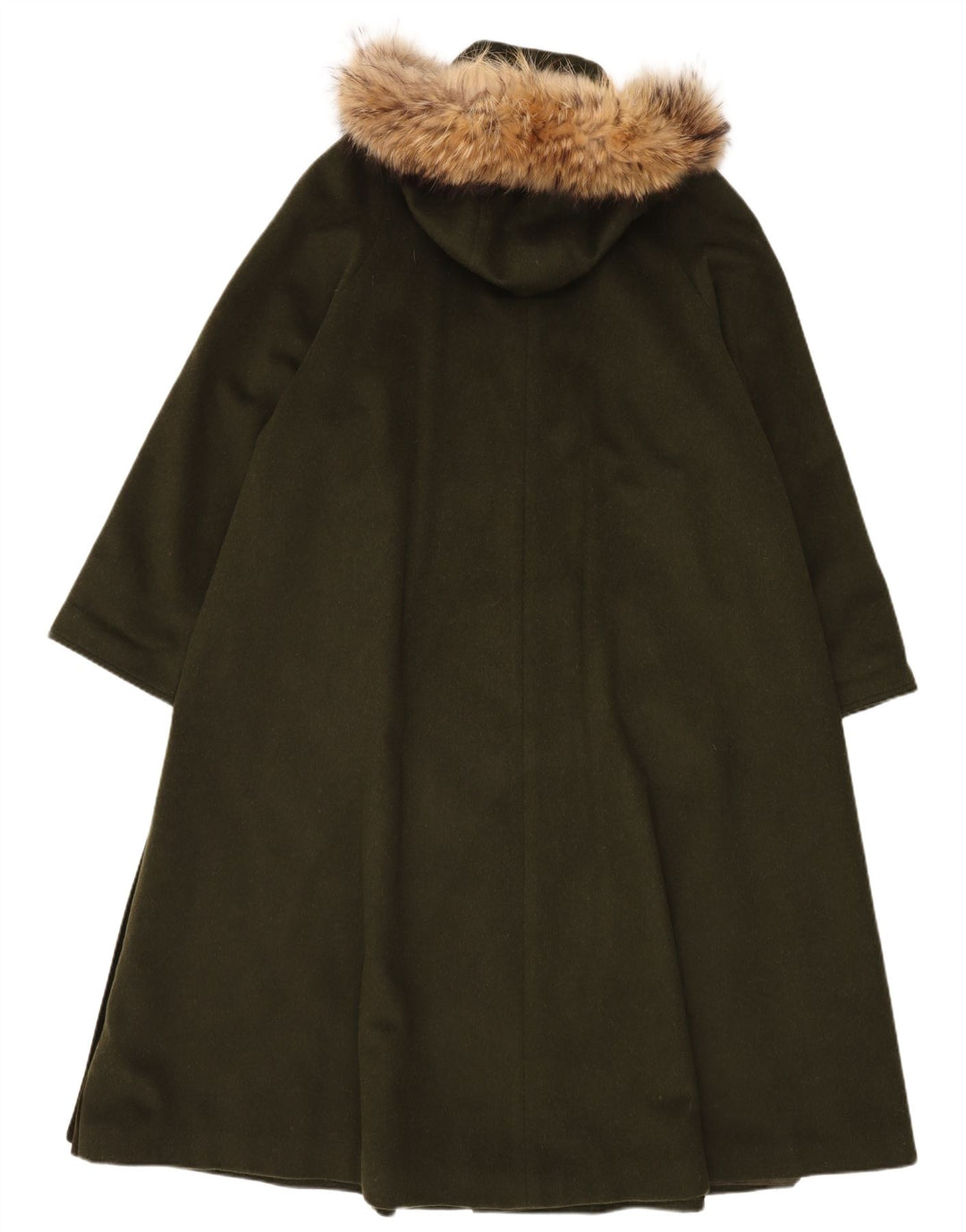 Moessmer Dame Hætte Oversized Overfrakke UK 10 Small Khaki