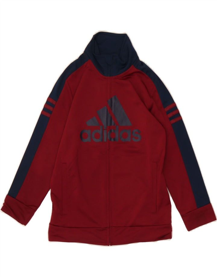 ADIDAS Boys Graphic Tracksuit Top Jacket 6-7 Years Red Colourblock Vintage Adidas and Second-Hand Adidas from Messina Hembry 