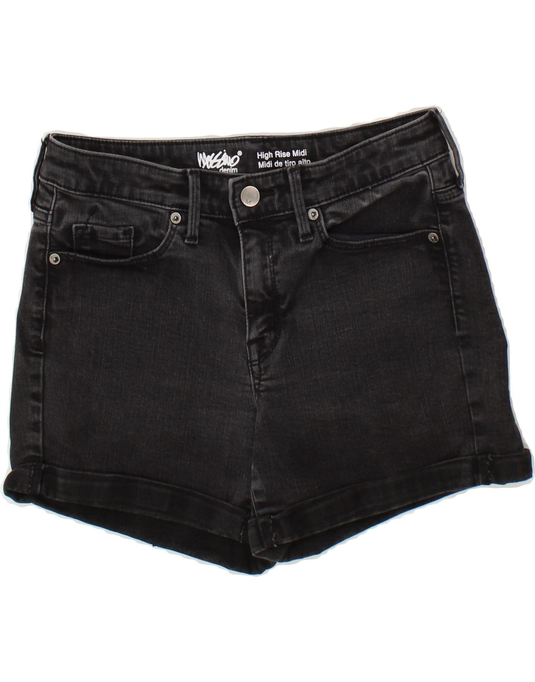 MOSSIMO Womens High Waist Denim Shorts US 6 Medium W28 Black Cotton Vintage Mossimo and Second-Hand Mossimo from Messina Hembry 