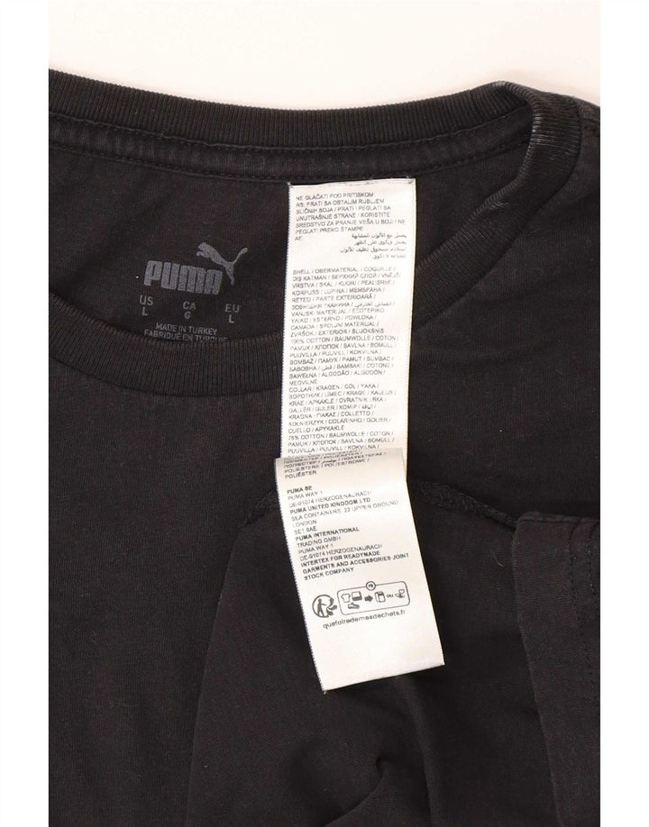 Puma Herre T-Shirt Top Stor Sort Bomuld