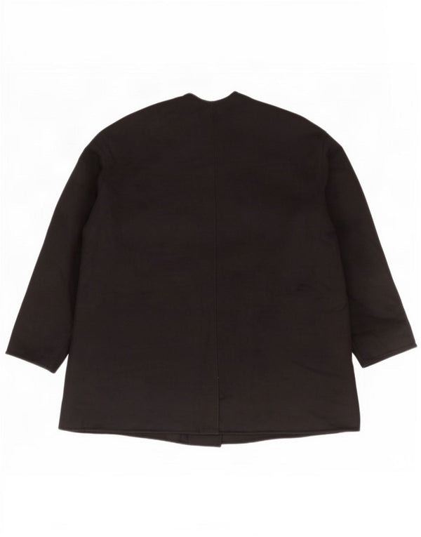 Zara Womens Oversized Overcoat UK 6 XS Black Wool