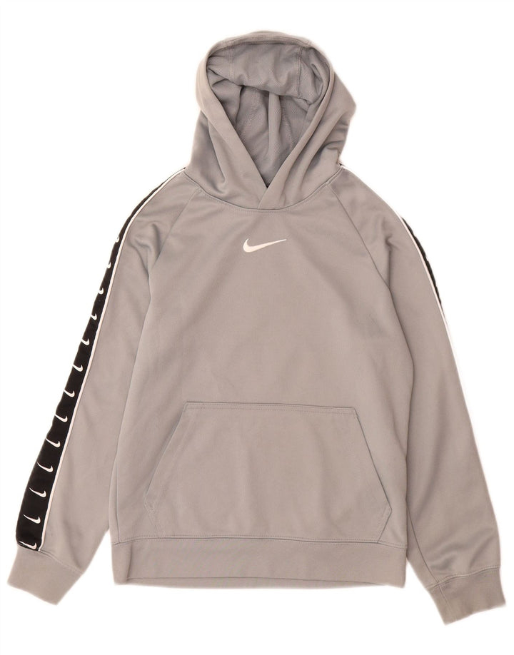 Nike drenge grafisk hættetrøje 8-9 år Small Grey Colourblock Polyester