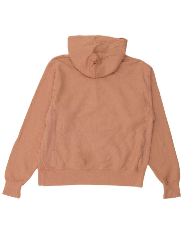 Champion Dame Loose Fit Hoodie Jumper UK 14 Medium Pink Bomuld