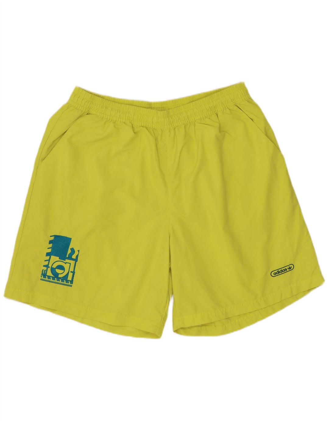 ADIDAS Grafiske badeshorts til mænd store gule nylon