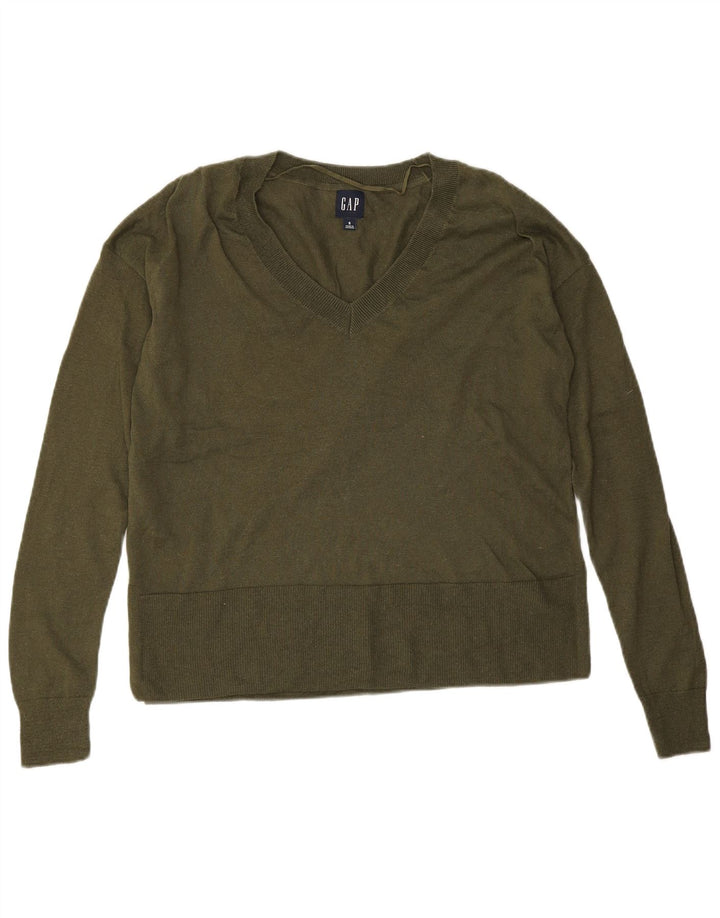 Gap Womens Oversized V-hals sweater UK 10 Small Green