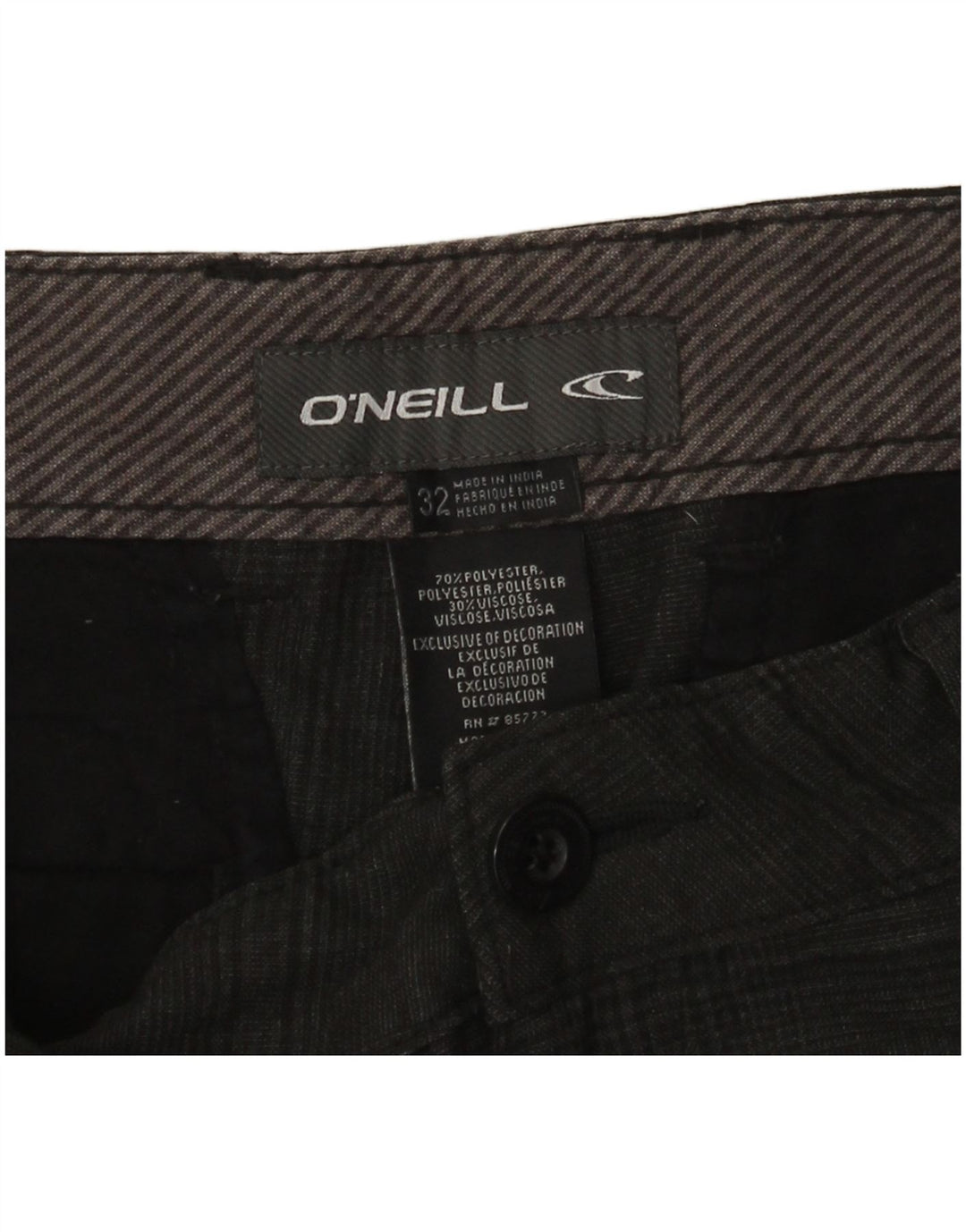 O'NEILL Chino Shorts til mænd W32 mellemgrå ternet polyester