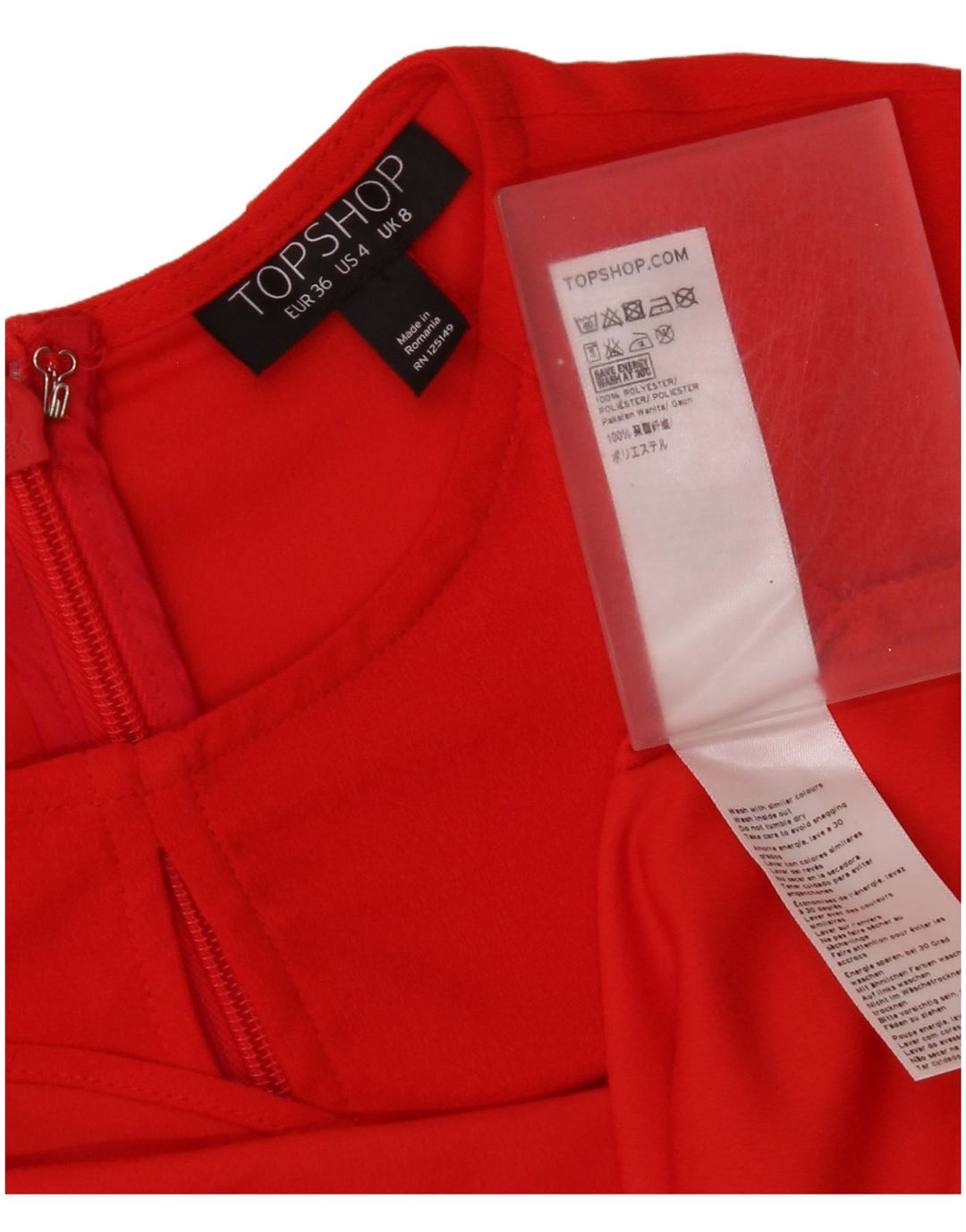 Topshop Womens Sheath Dress UK 8 Small Red Polyester