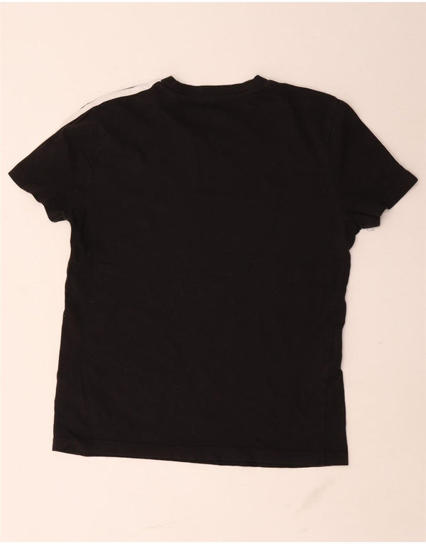 Adidas Dame T-Shirt Top UK 12/14 Medium Sort Bomuld