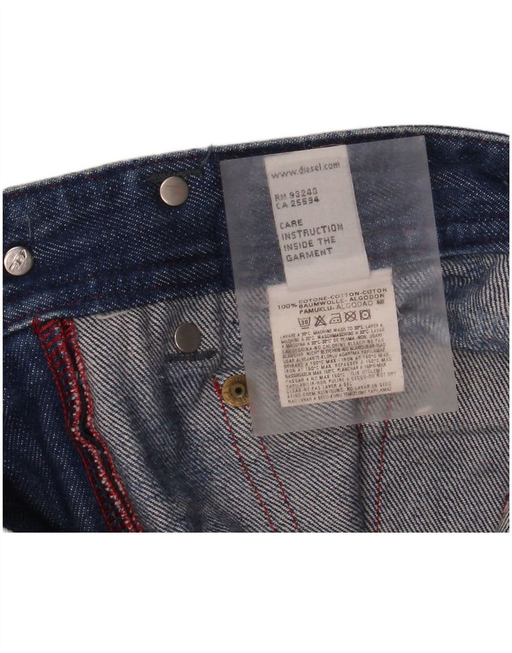 Diesel Dame Distressed Straight Jeans W30 L32 Blå Bomuld