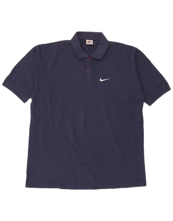 Nike herre poloshirt XL marineblå bomuld