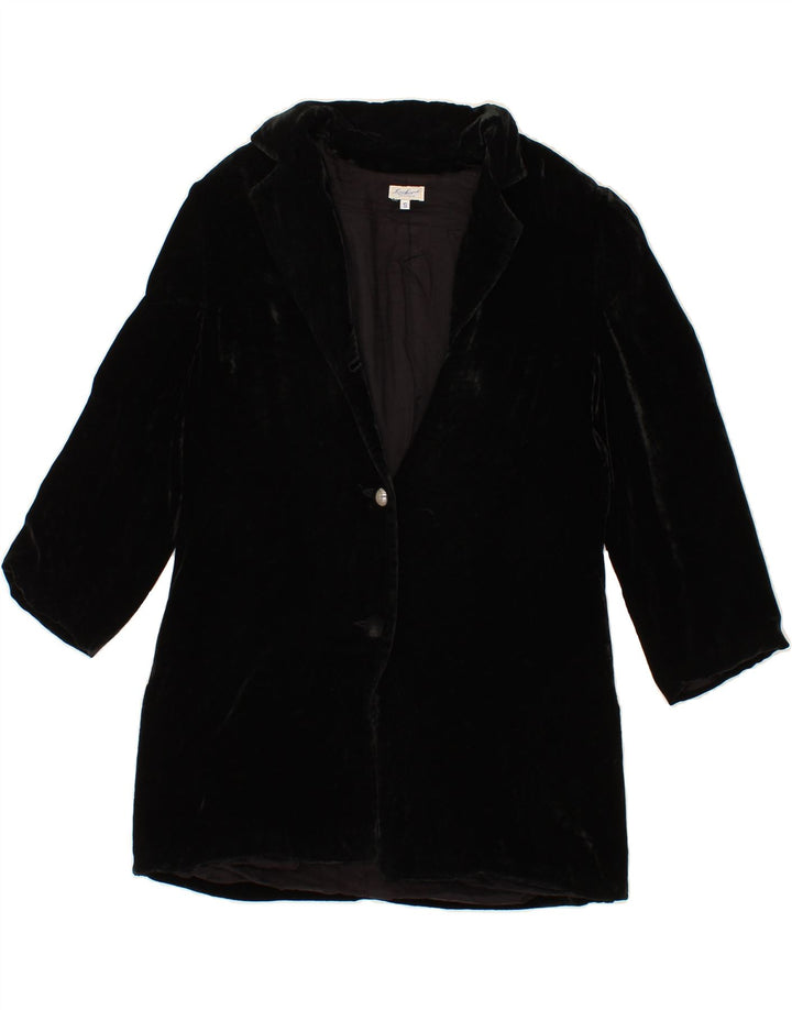 LUISA SPAGNOLI Womens Velvet 2 Button Blazer Jacket UK 10 Small Black Vintage Luisa Spagnoli and Second-Hand Luisa Spagnoli from Messina Hembry 