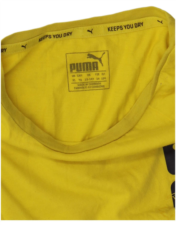 PUMA drenge grafisk t-shirt top 13-14 år gul