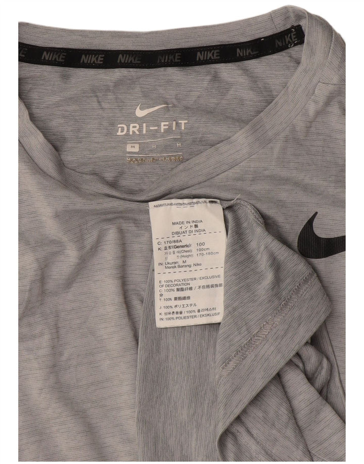 Nike Herre Dri Fit T-shirt Top Medium Grey Flecked Polyester