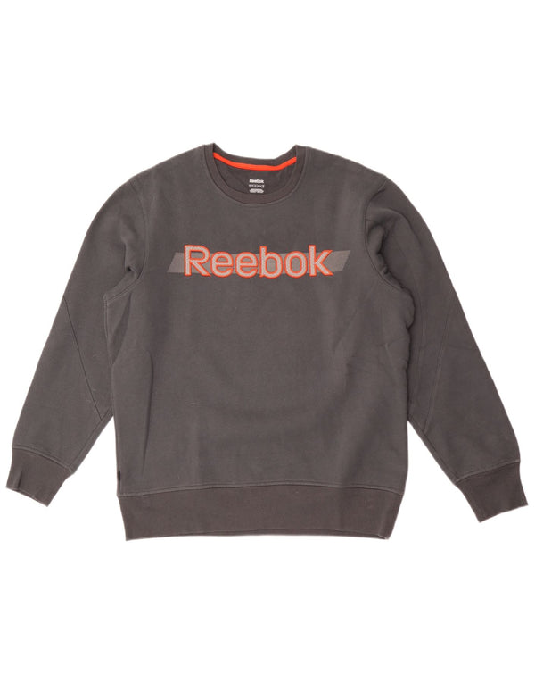 Reebok Herre grafisk sweatshirt Jumper Medium Grå Bomuld