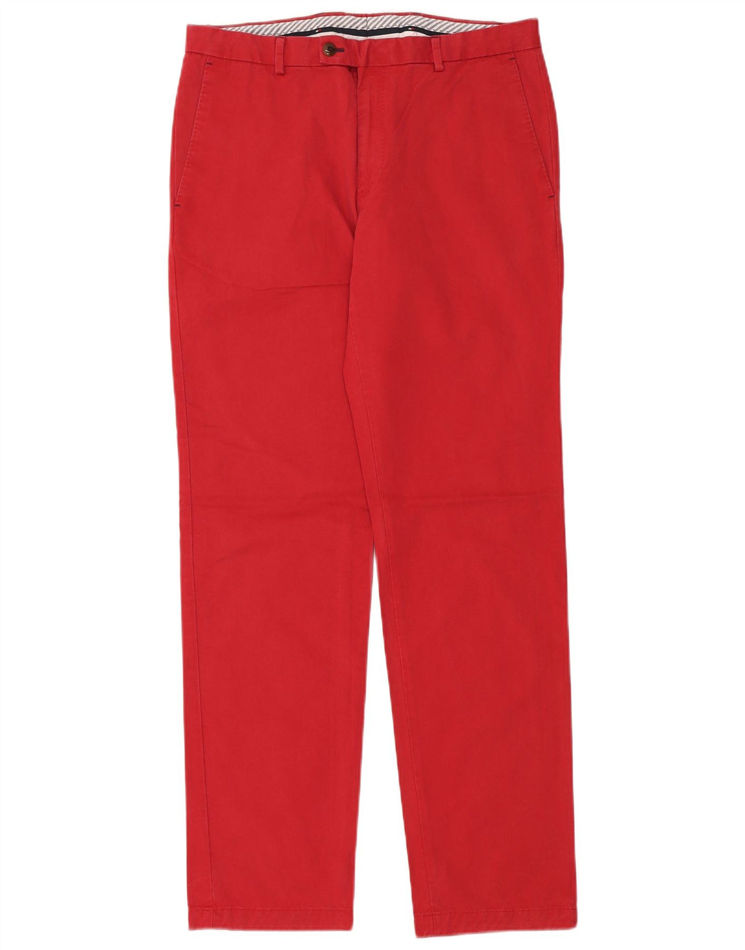 Tommy Hilfiger Lige Chinobukser til mænd W34 L34 Rød Bomuld