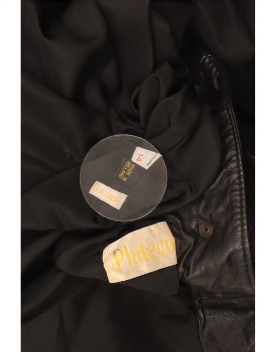 VINTAGE Oversized læderjakke til kvinder UK 14 Stor sort læder