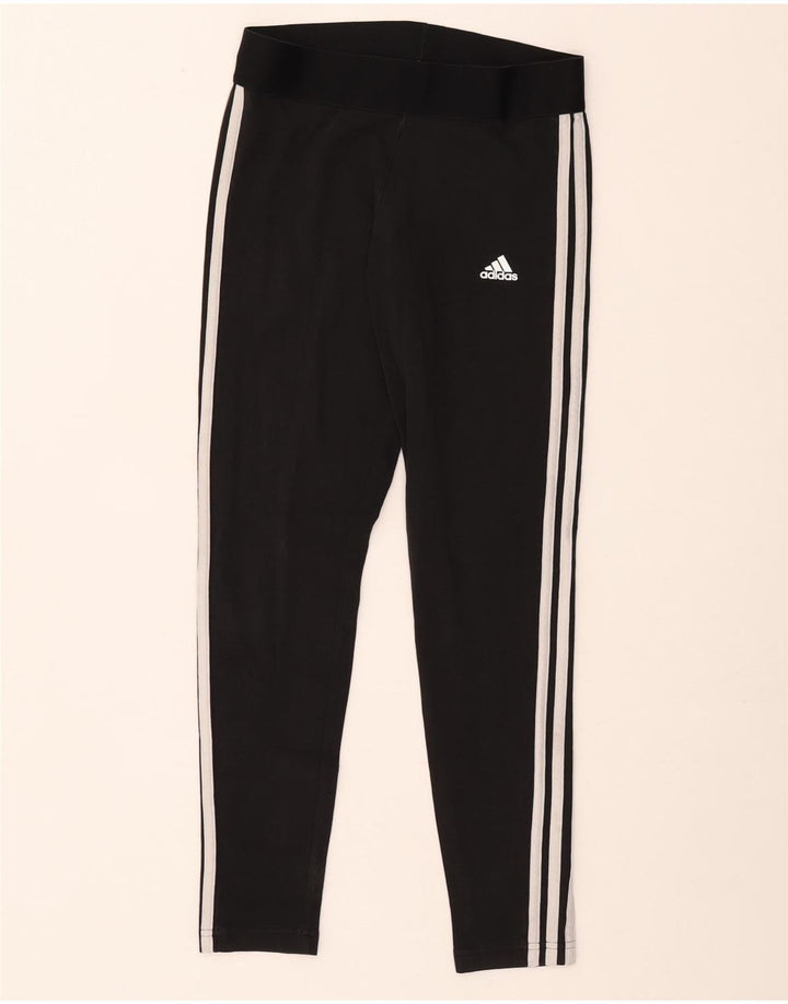 Adidas Dame Leggings UK 12/14 Medium Sort Bomuld