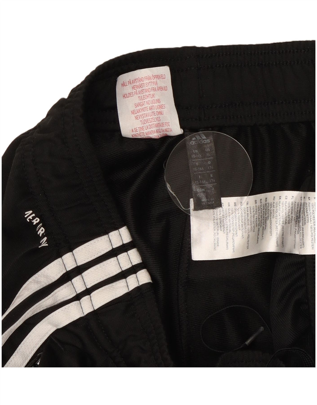 Adidas Boys Aeroready Tracksuit Bukser 15-16 år Sort Polyester