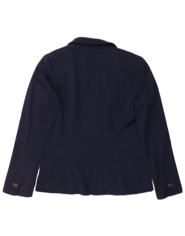 JOULES Dame 1 Knap Blazer Jacket UK 10 Small Navy Blue Bomuld