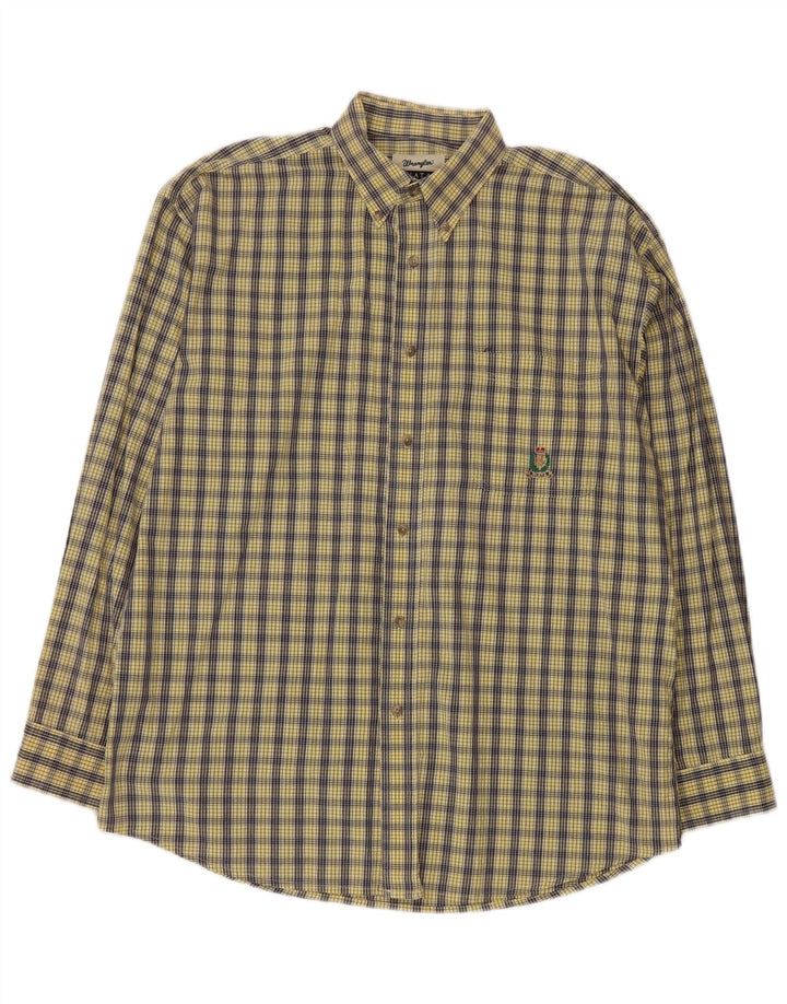Wrangler herre Riata skjorte str. 16 1/2 stor gul ternet
