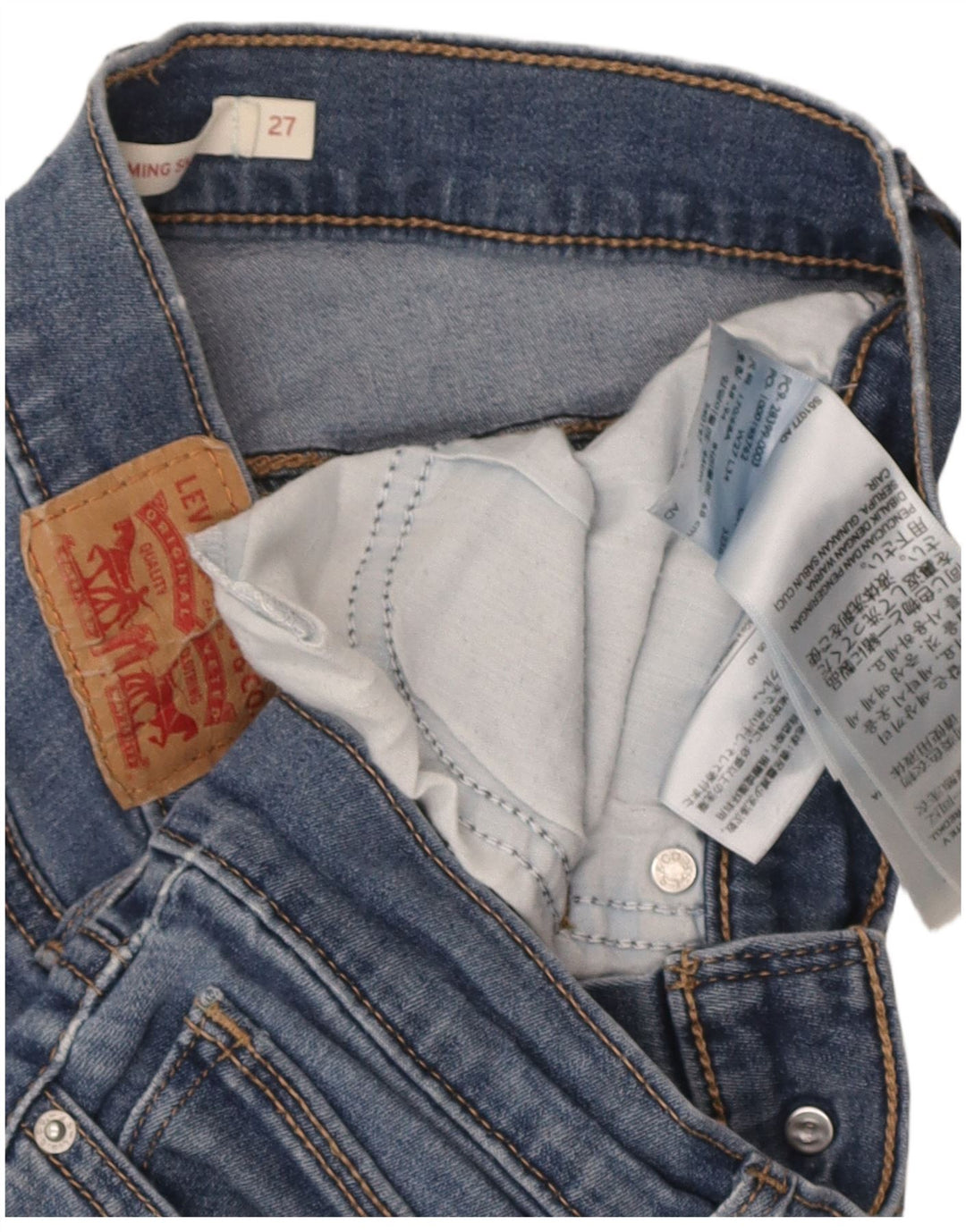 Levi's Dame Slankende Skinny Jeans W27 L34 Blå Bomuld