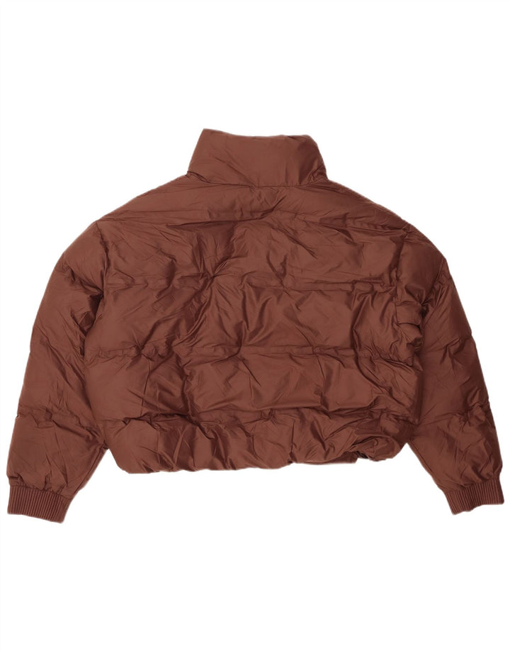 ZARA Kvinders Oversized Crop Polstret Jakke UK 14 Medium Brun Polyester