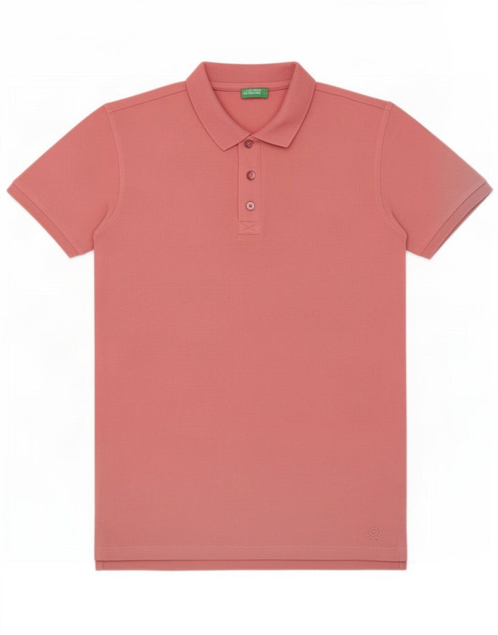 Benetton Herre Regular Polo Shirt Lille Pink Bomuld