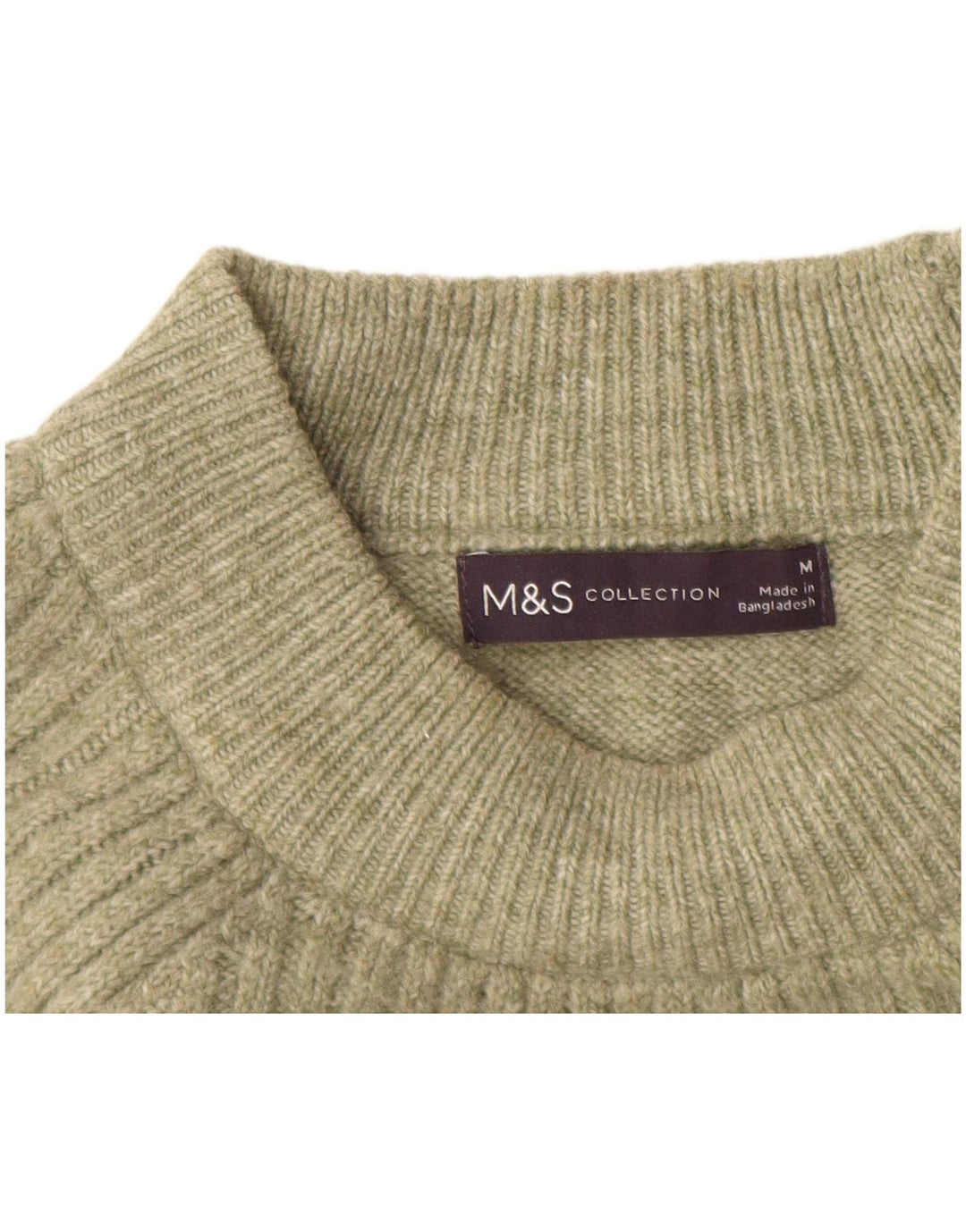 Marks & Spencer Dame sweater med rund hals DK 14 Medium Grøn Akryl