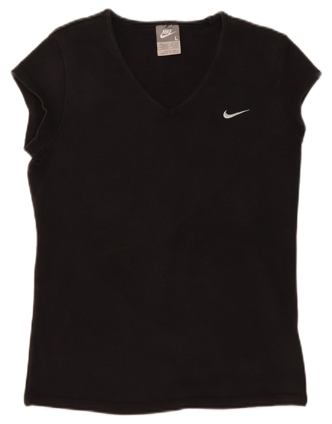 NIKE T-shirt top til kvinder DK 14/16 Stor sort bomuld
