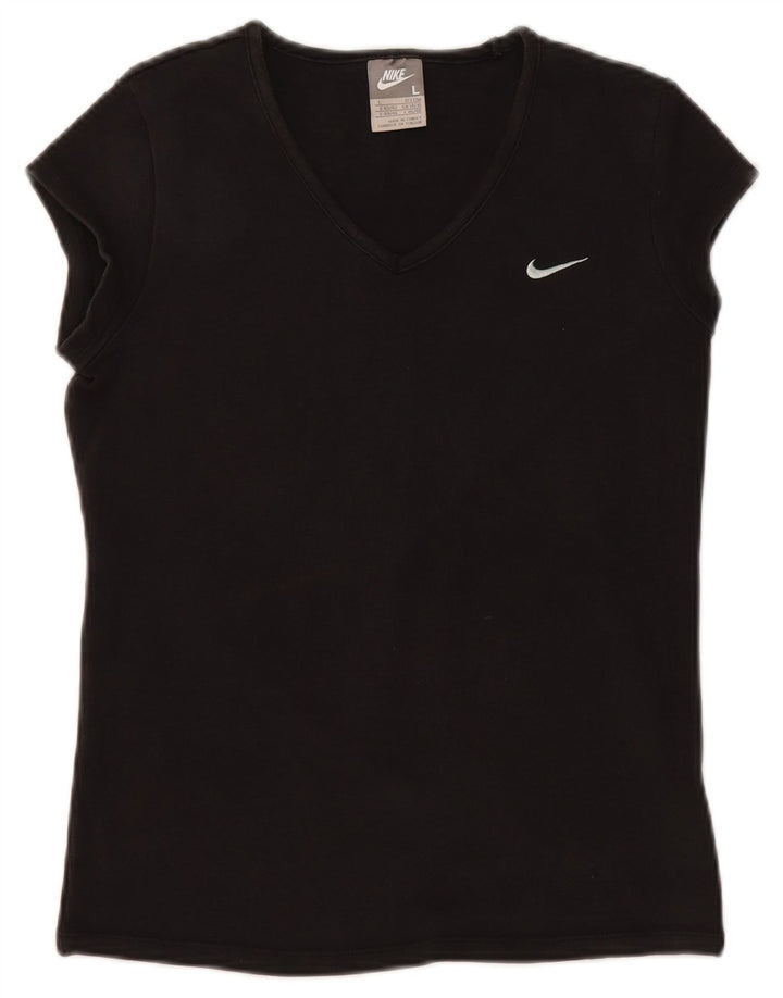NIKE T-shirt top til kvinder DK 14/16 Stor sort bomuld