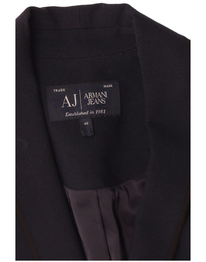 Armani Jeans Dame 2 Button Blazer Jacket IT 40 Small Navy Blue