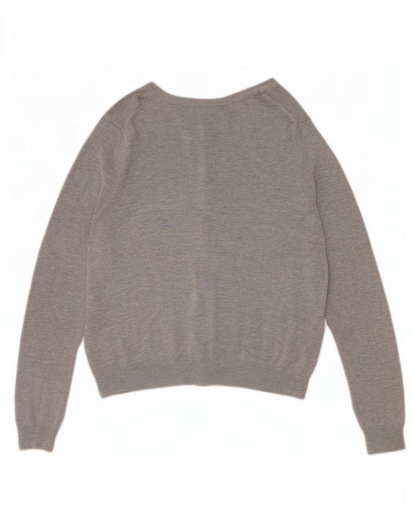 Marks & Spencer Dame Cardigan Sweater UK 14 Large Grå Flecked Viscose