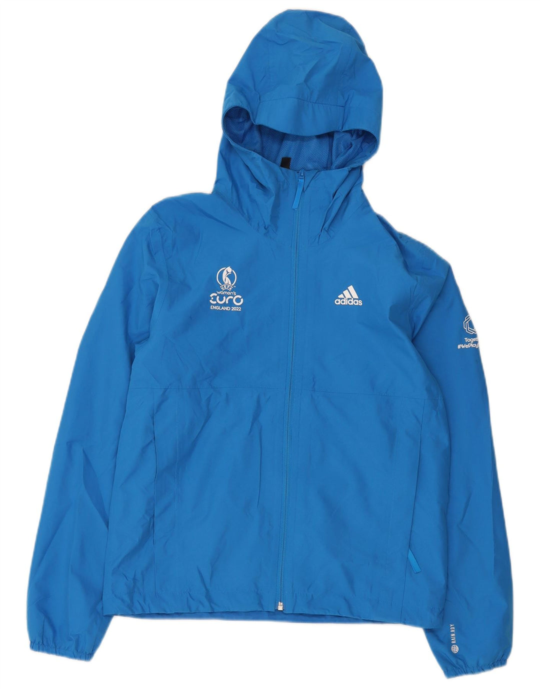 Adidas Grafisk regnjakke med hætte til mænd UK 34 XS blå polyester
