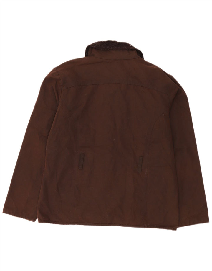 Vintage kvinders vokset bomuldsjakke UK 14 Medium Brown
