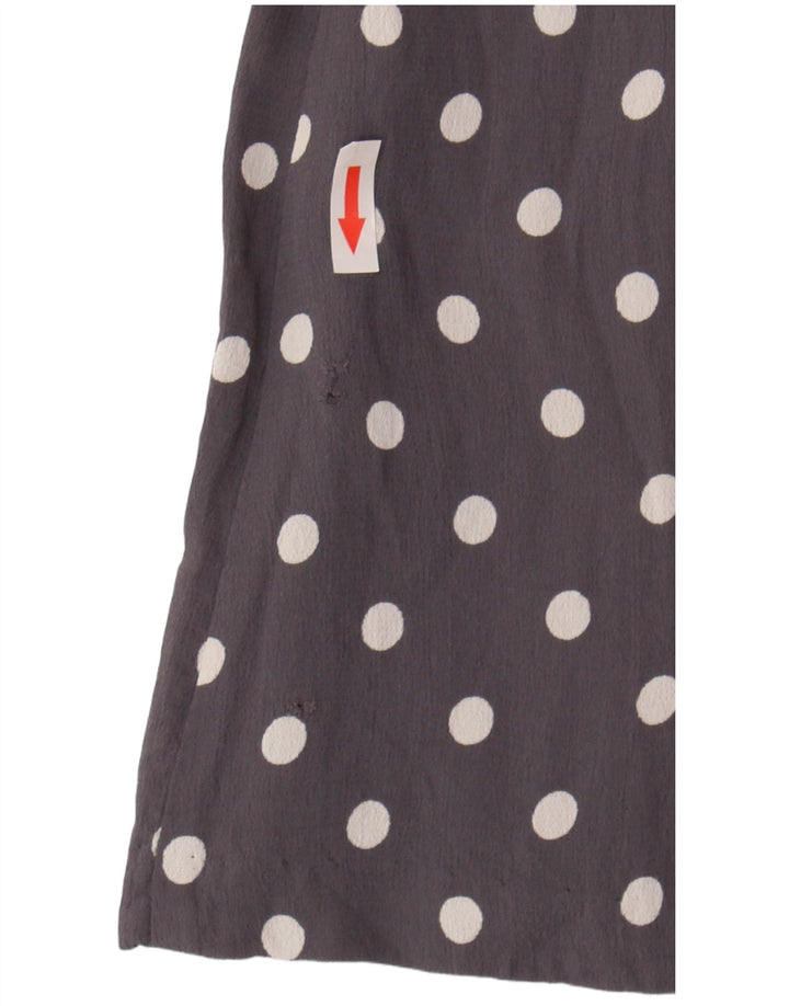Monsoon Womens Tea Dress UK 12 Medium Grey Polka Dot Viscose