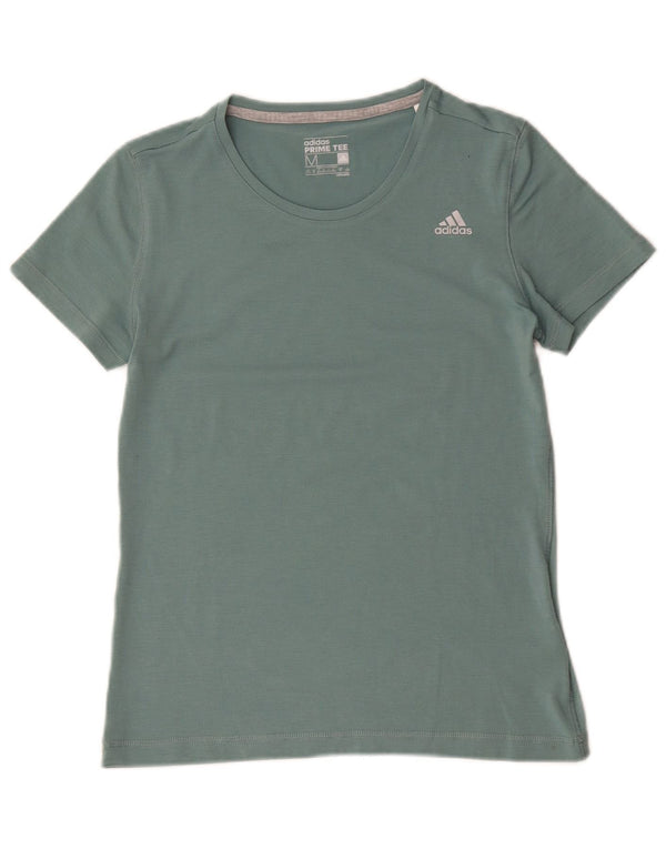 Adidas Dame Climalite T-Shirt Top UK 12/14 Medium Grøn Bomuld