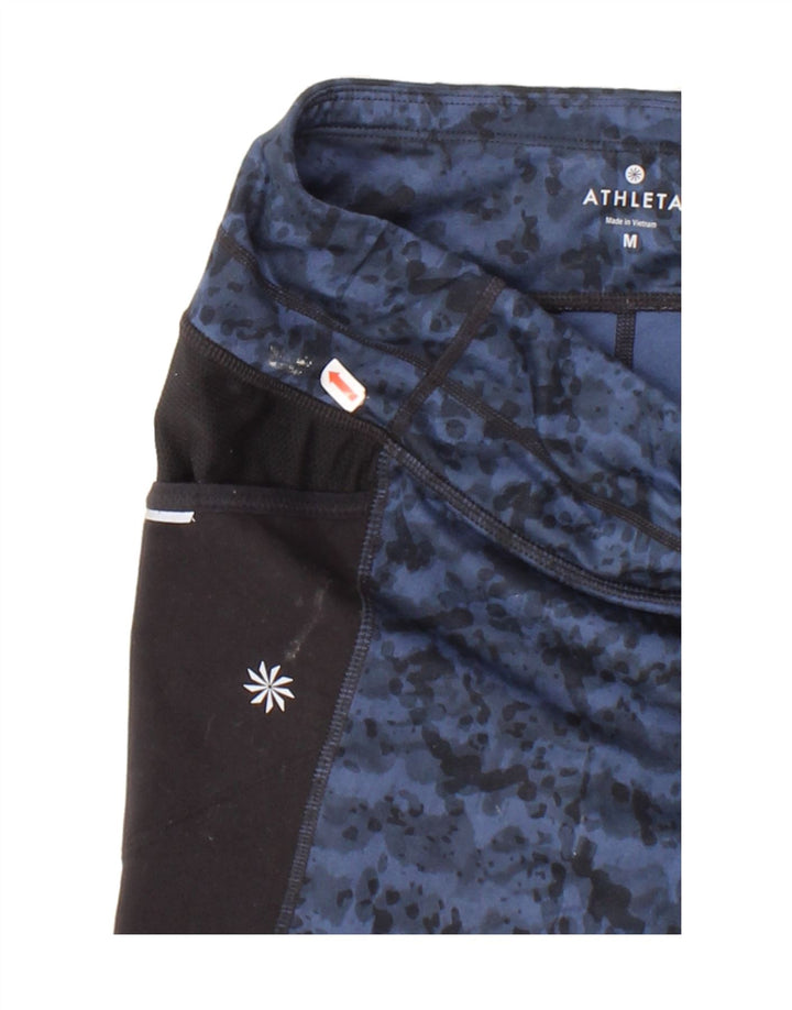 ATHLETA Womens Capri Leggings UK 12 Medium Navy Blue Colourblock Polyester Vintage Athleta and Second-Hand Athleta from Messina Hembry 
