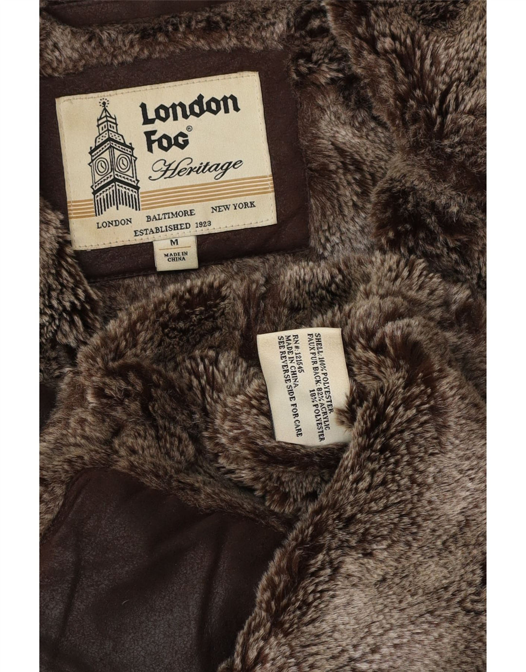 London Fog Heritage Sherpa Jacket UK 38 Medium Brun Akryl