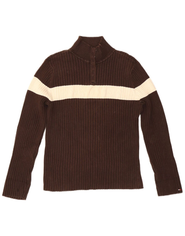 TOMMY HILFIGER sweater med knaphals til kvinder UK 18 XL Brun