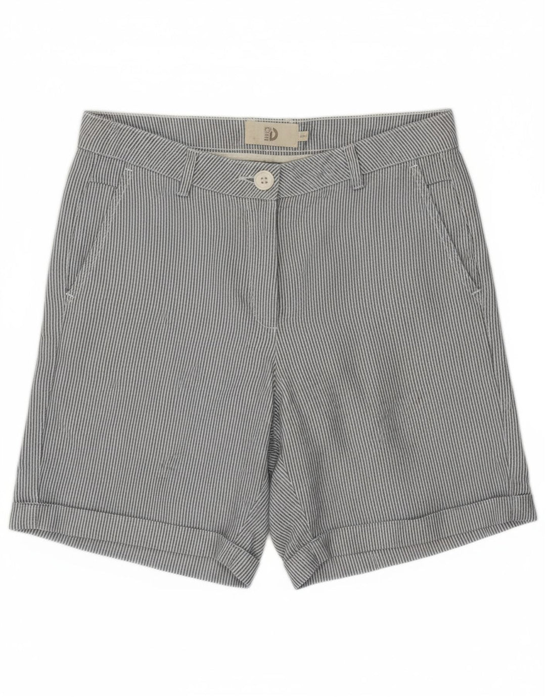 DAKS Womens Chino Shorts IT 44 Medium W30  Blue Striped Linen