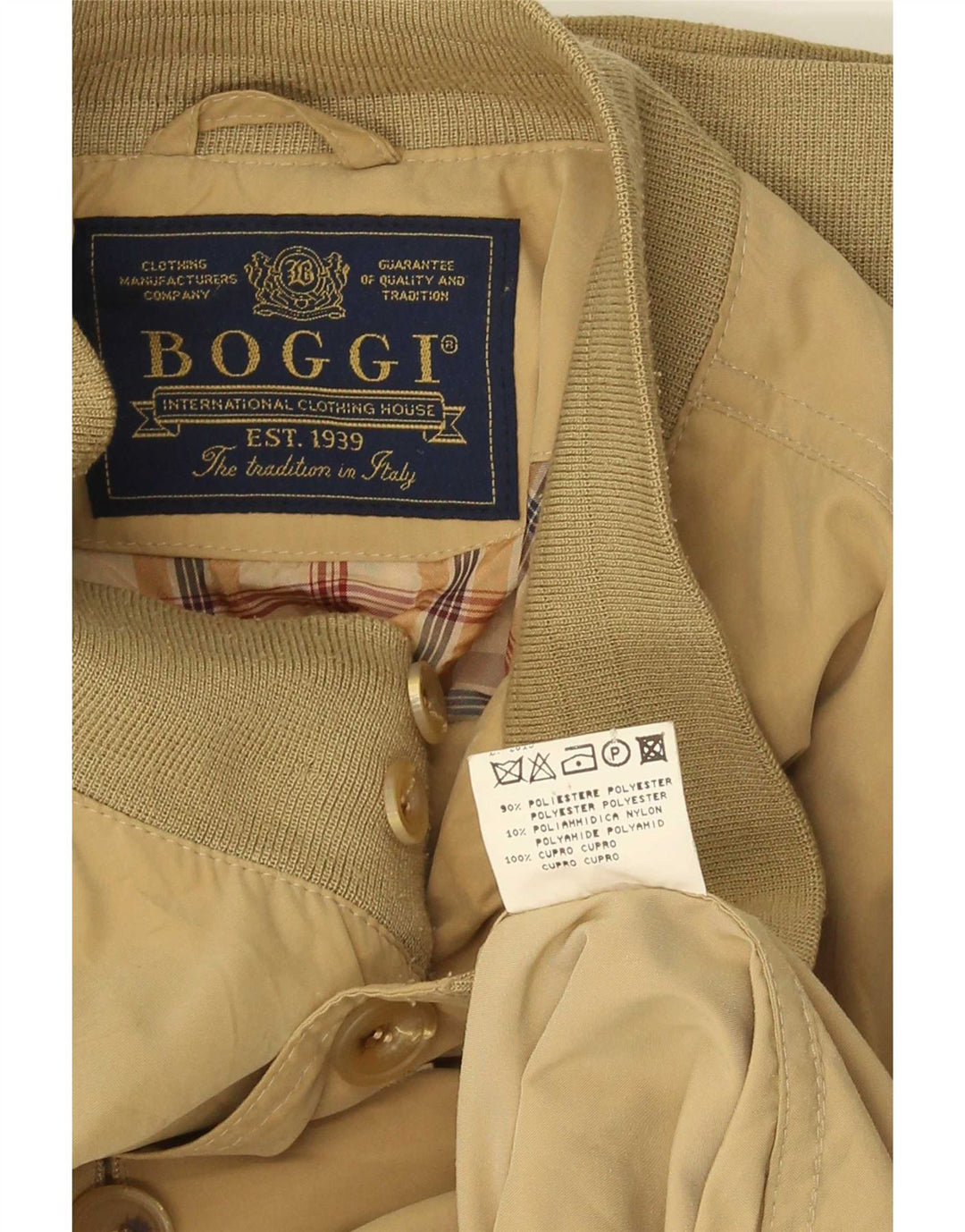 Boggi Herre Bomberjakke IT 50 Stor Khaki Polyester
