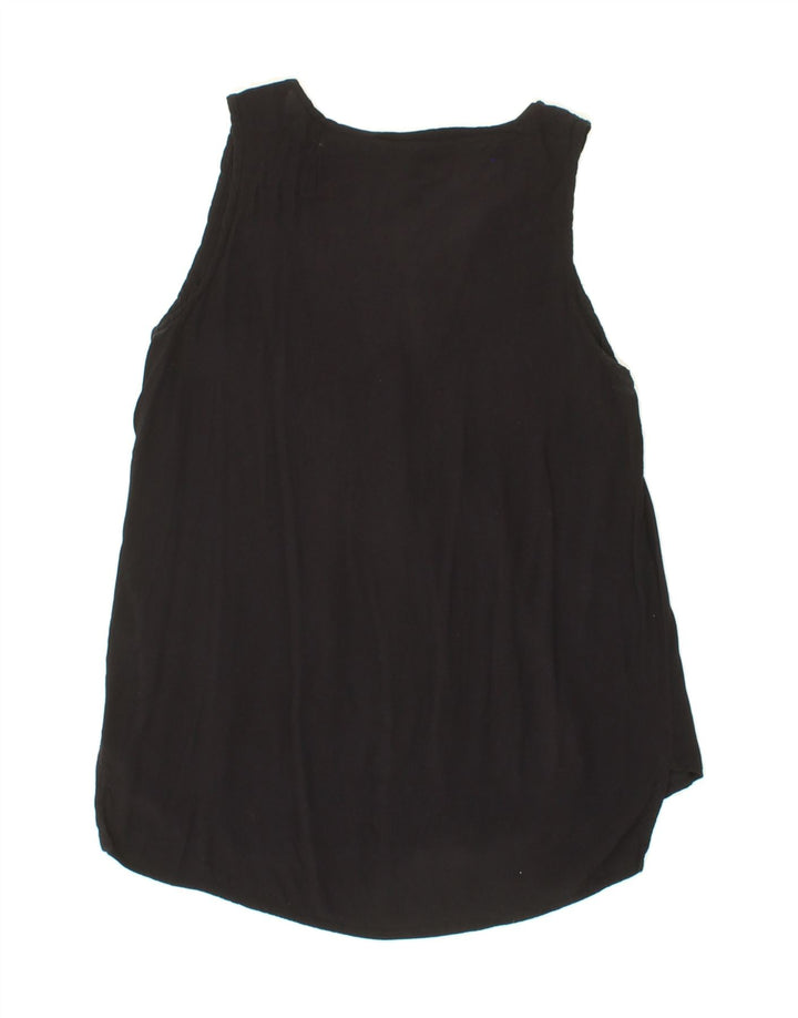 MOSSIMO Womens Sleeveless Blouse Top UK 14 Medium Black Rayon Vintage Mossimo and Second-Hand Mossimo from Messina Hembry 